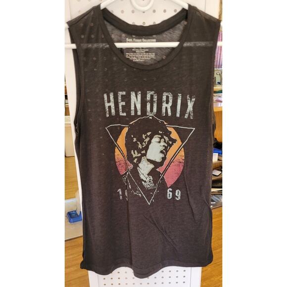 Karl Ferris Mens Jimi Hendrix 1969 L Sleeveless Tank Top Rock Retro Grunge Punk - Picture 2 of 8